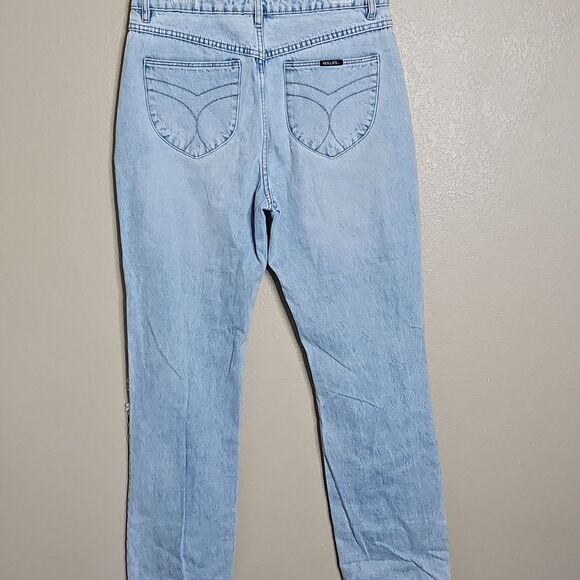 Rolla's 31 Classic Straight Courtney  High Rise Button Fly Blue Denim Jeans - Picture 6 of 13